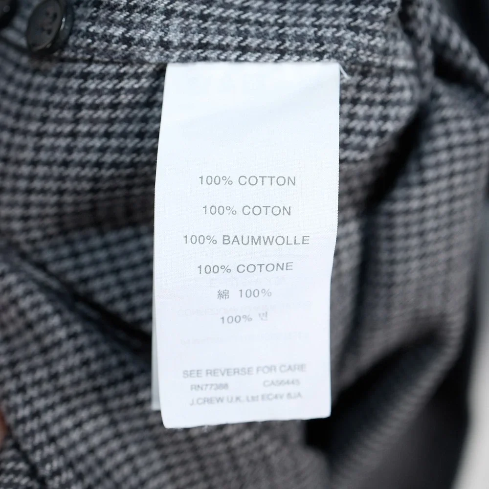 J. Crew‎ Slim Fit Button Down Long Sleeve Shirt Mens Size S Grey Plaid